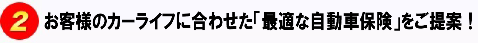 2.お客様のカーライフに合わせた「最適な自動車保険」をご提案！